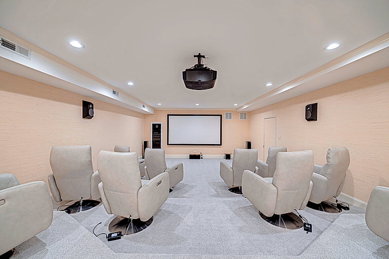 The theater room of a Wheaton home