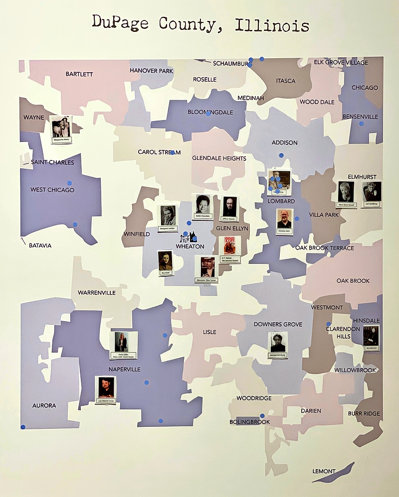A map from the ‘Stories of DuPage: Reading Between the Lines’ exhibit
