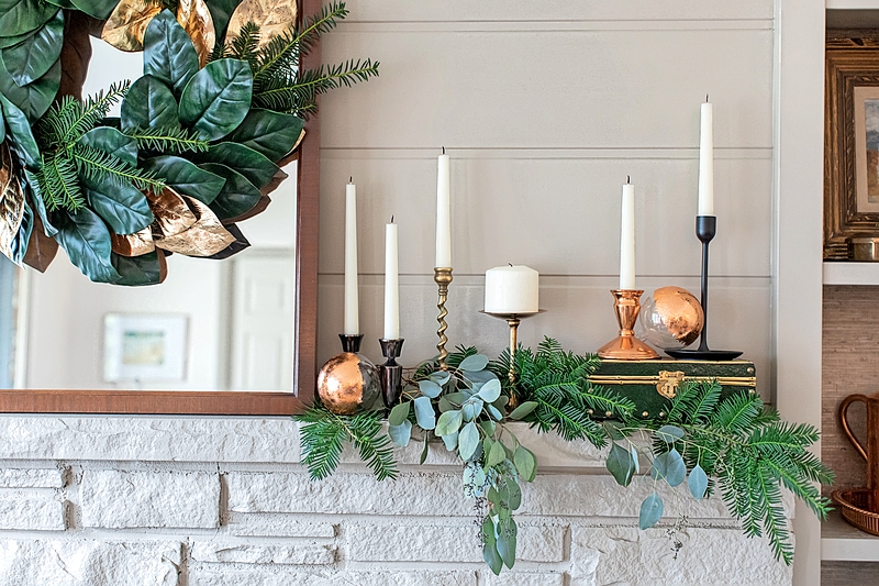 Candlesticks on a mantel