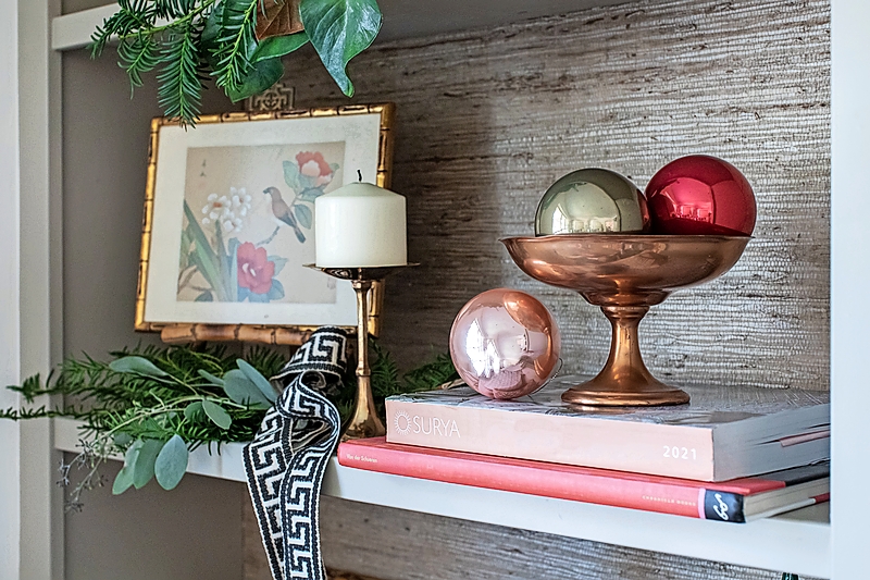 Bowls adorned in holiday decor