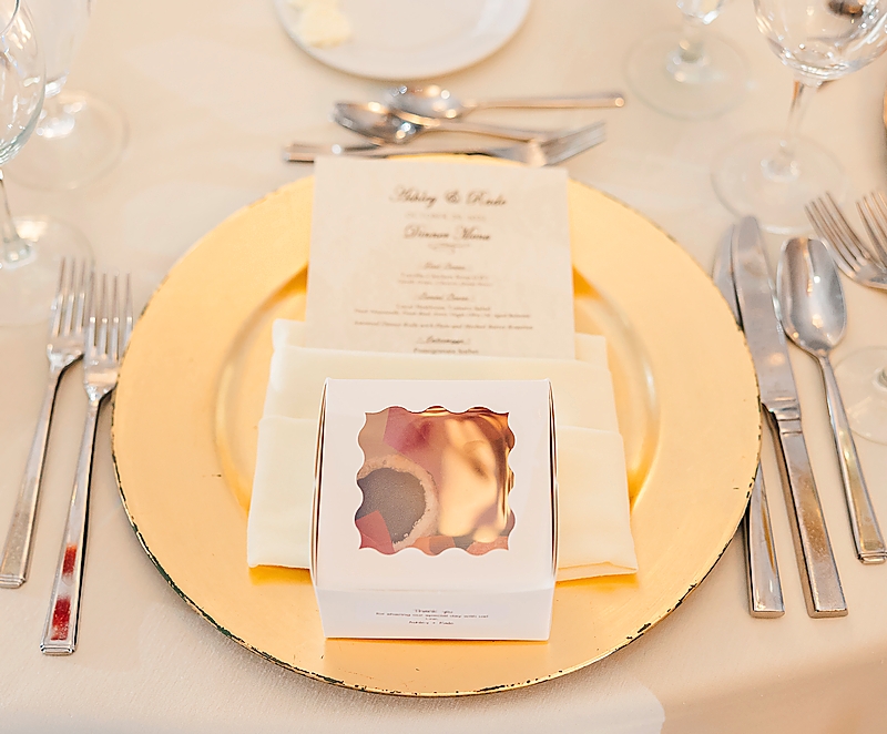 A place setting at the wedding