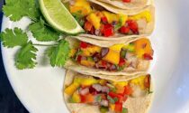 Grilled Fish Tacos with Mango Salsa and Vinaigrette