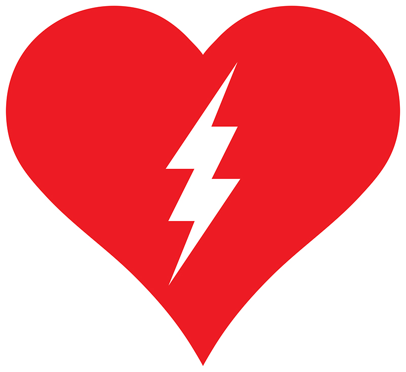 Lightning in a heart logo