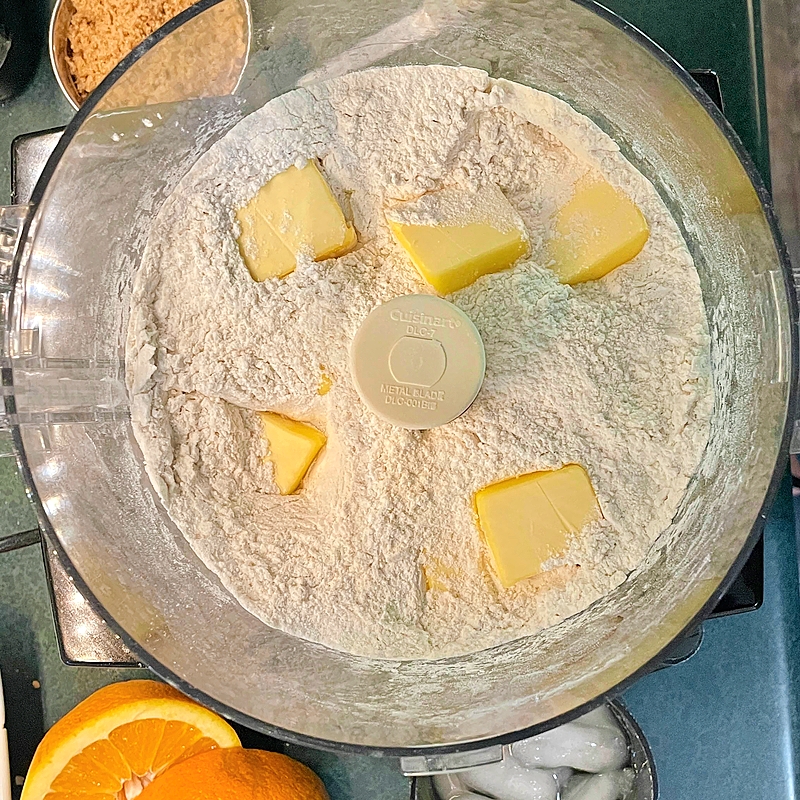 Mixing pie dough ingredients
