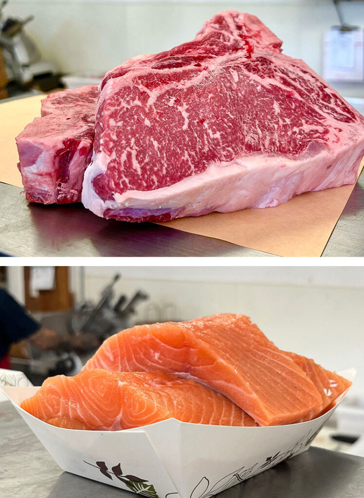 Beef and salmon from Wheaton Meat Co.