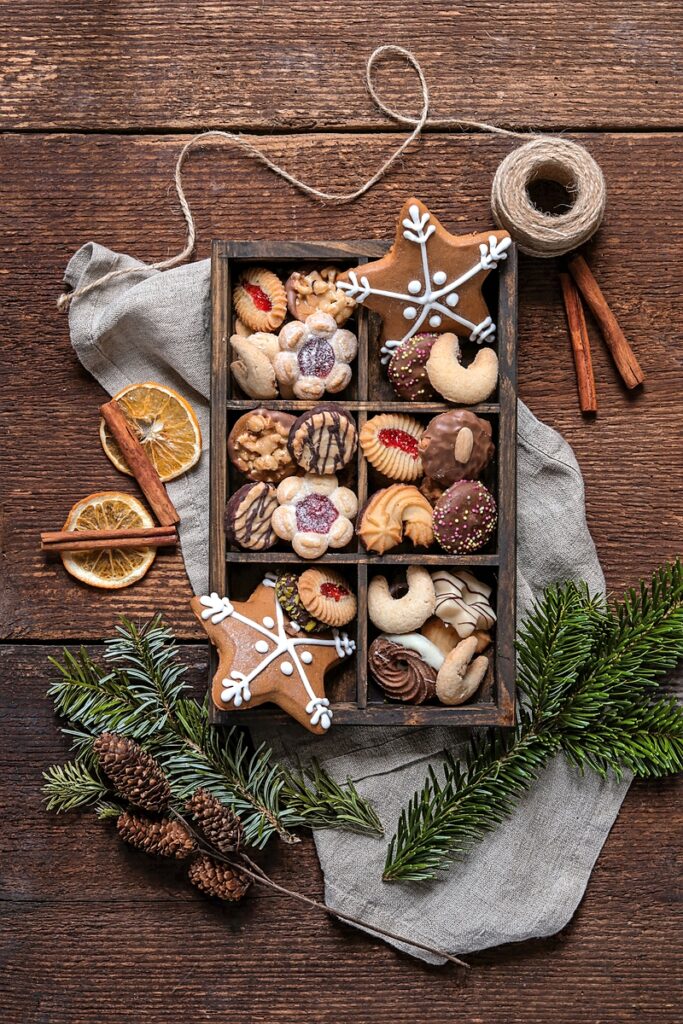 A variety of Christmas cookies
