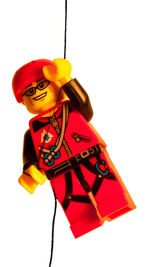 A climber Lego minifig