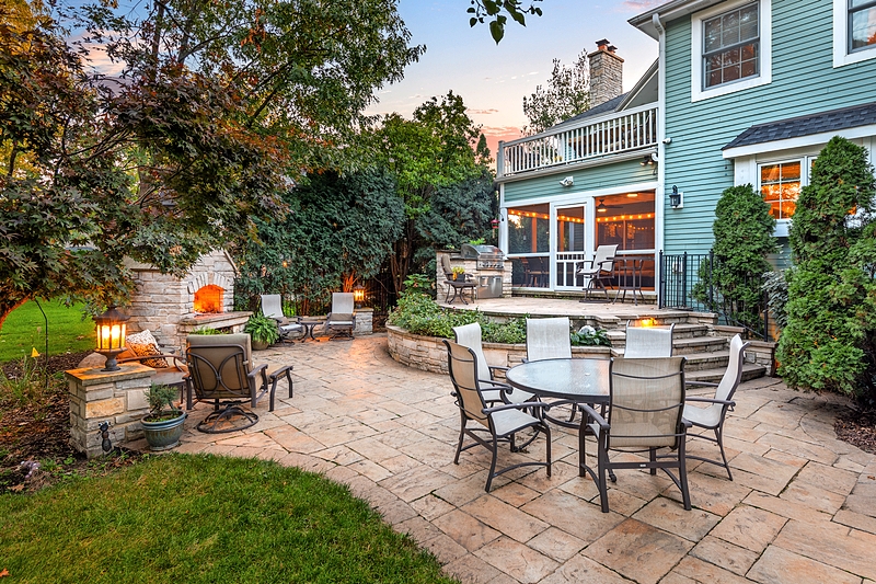 The patio area of the Naperville home