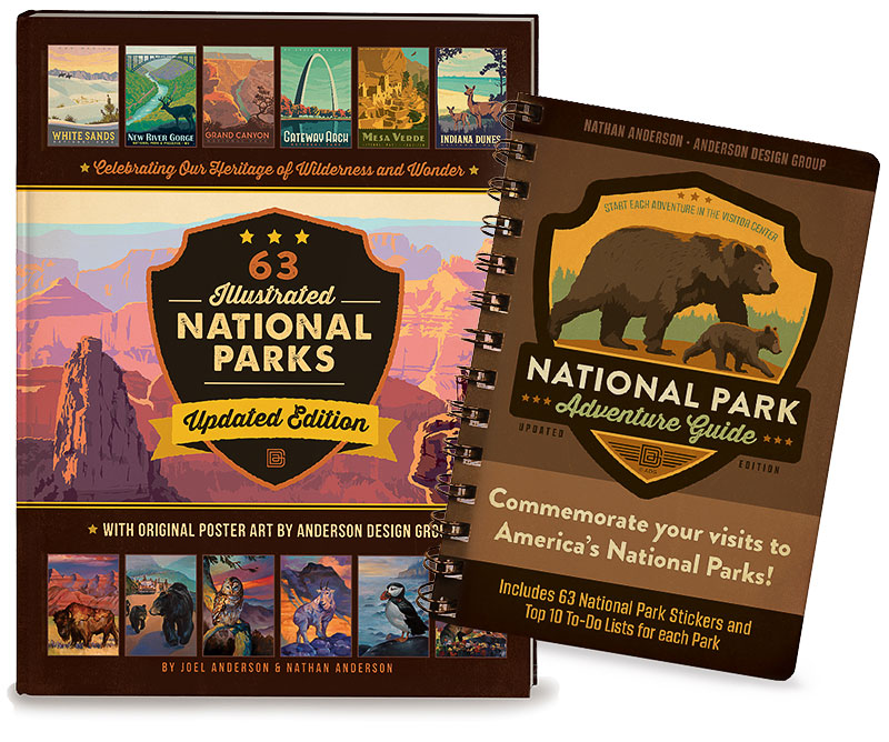 The ‘63 Illustrated National Parks’ coffee-table book and the ‘National Park Adventure Guide’