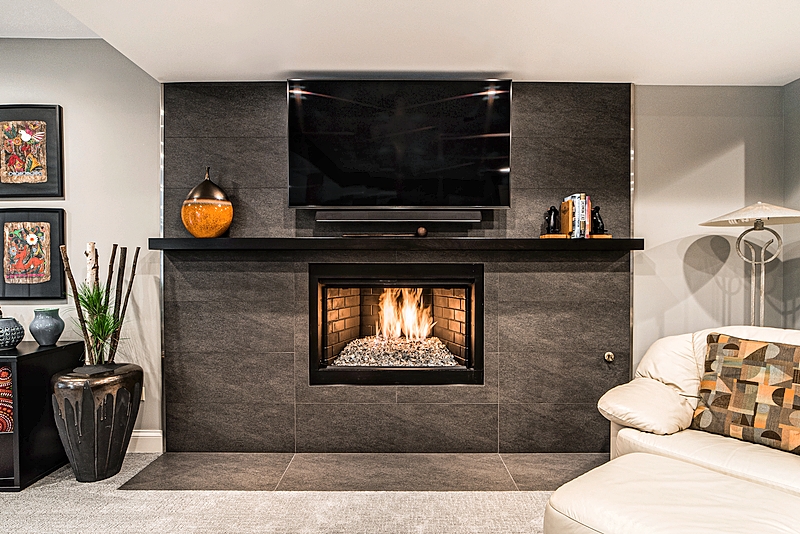 Basement fireplace
