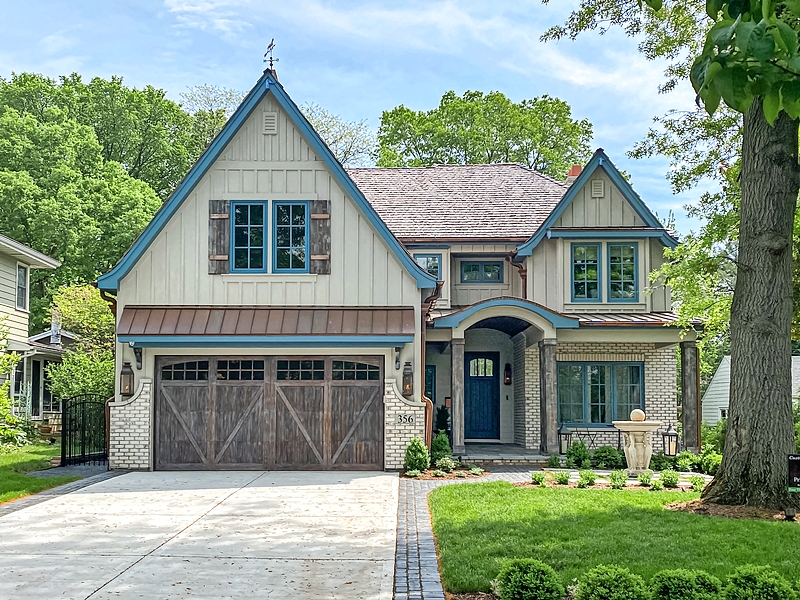 A home's French-country-inspired exterior