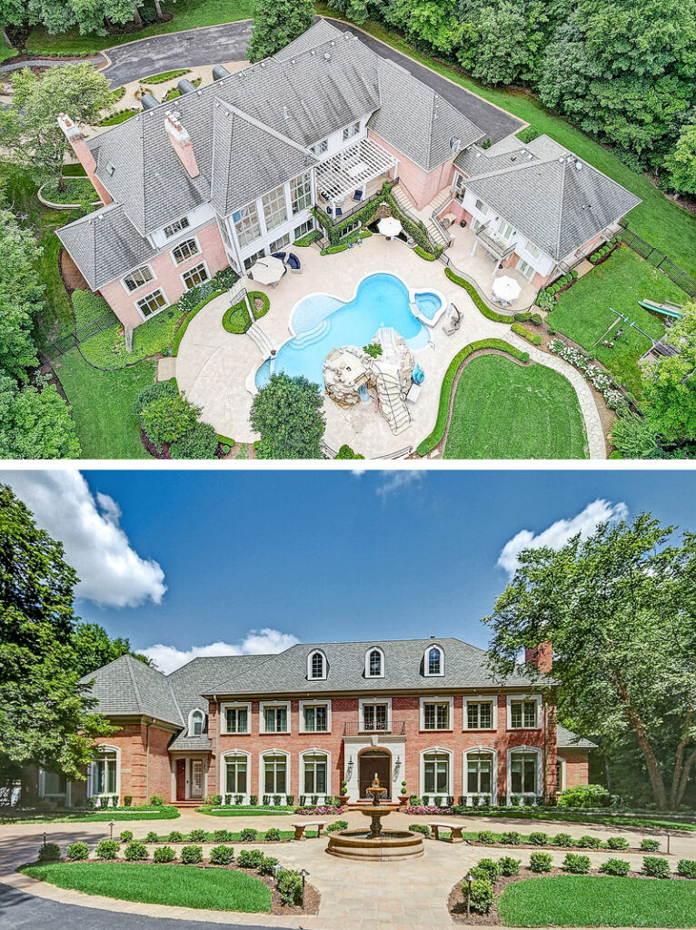 An aerial photo and front exterior of 34W226 Country Club Road in Wayne