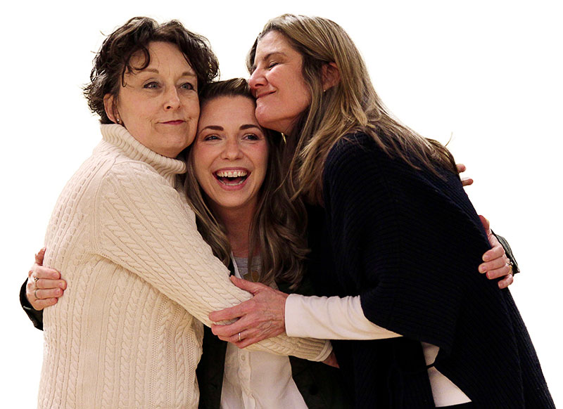 Left to right: Kelli Walker, Lisa Dawn, and Laura Leonardo Ownby star as three sisters in the world premiere of ‘Into the Earth With You’