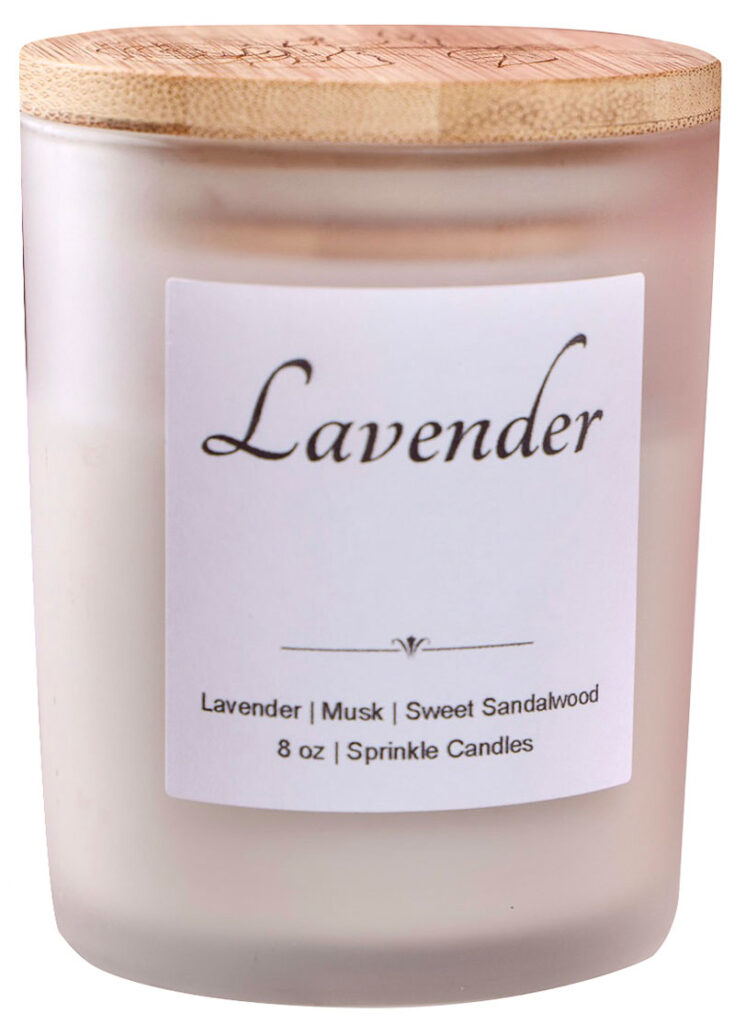 Handcrafted 100 percent soy candle with lead-free wick