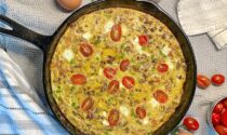 Apple, Sausage, and Goat-Cheese Frittata