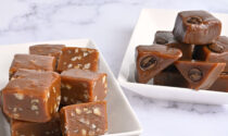 From top: Coffee, pecan, and plain caramels