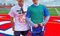 Two athletes who participated in the Special Olympics Region C Spring Games April 27–28 at Marmion Academy in Aurora.