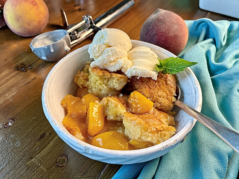 Brandied Peach Cobbler