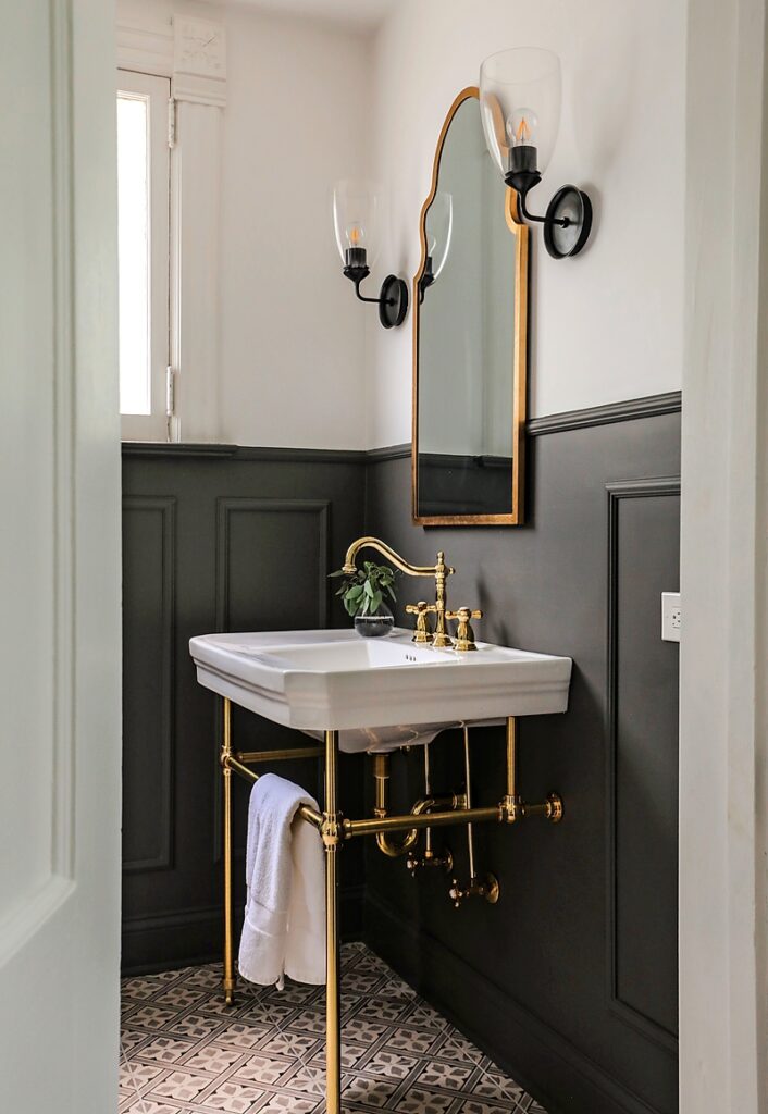 The powder room in the La Grange home