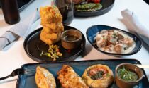 Clockwise from top left: Rumba cornbread, gnocchi mofongo, and empanadas (beef, chicken tinga, margarita)