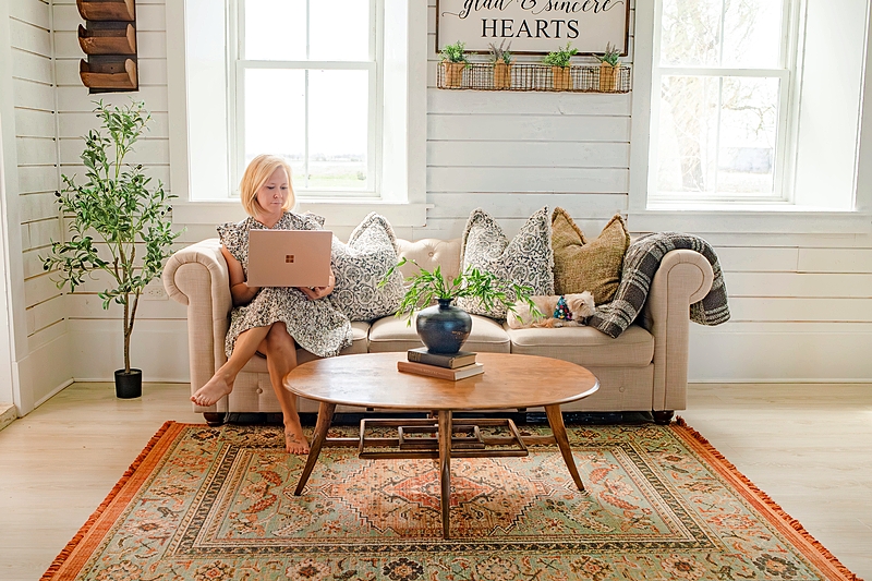 The farmhouse's sitting room