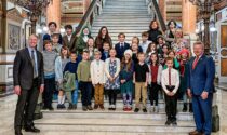 Prairie School of DuPage students and teachers at the Illinois State Capitol with Senator Seth Lewis (far right)