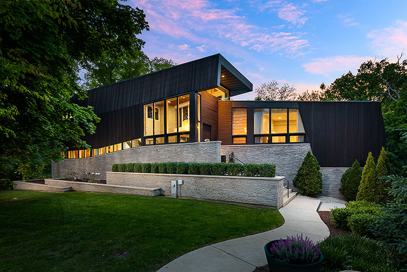 The exterior of the Naperville home