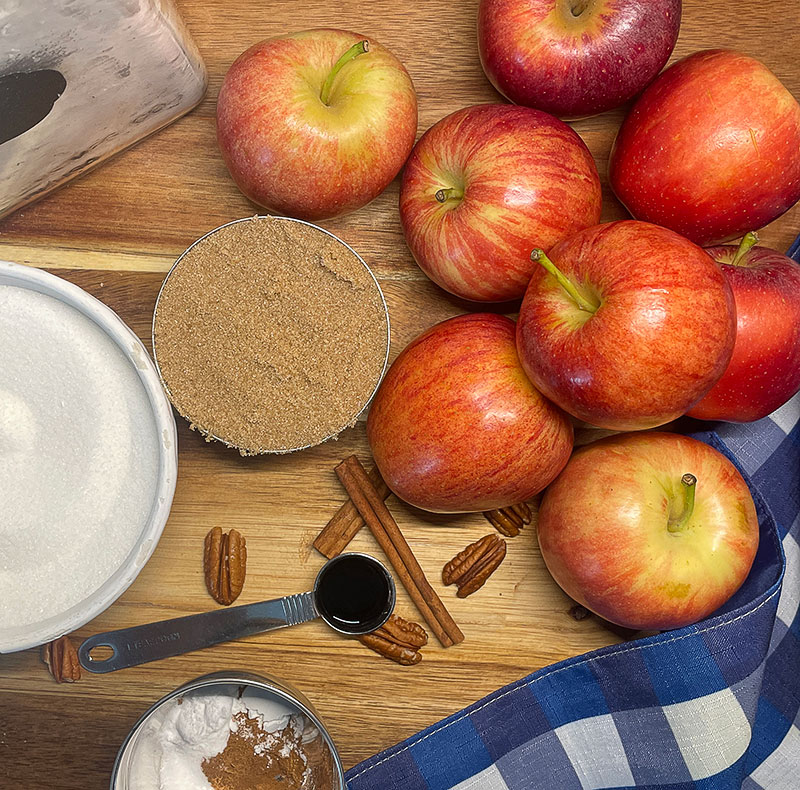 Ingredients for Apple Bread with Pecan Streusel