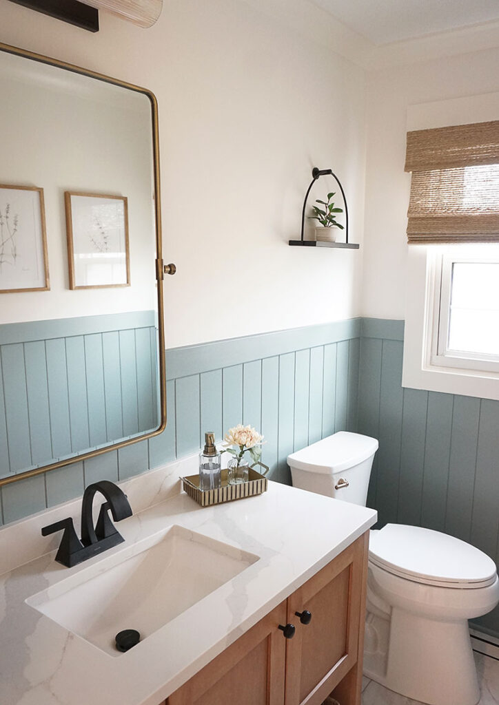 The powder room in the Naperville home