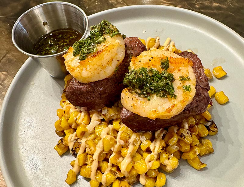 Char-grilled surf and turf