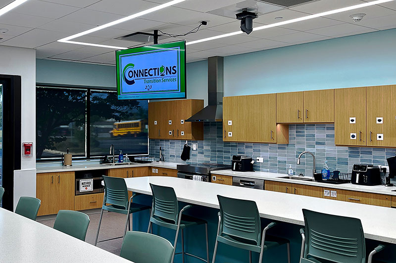 Inside a Connections Transitions Services classroom at the renovated and expanded facility at 710 W. Fifth Ave.