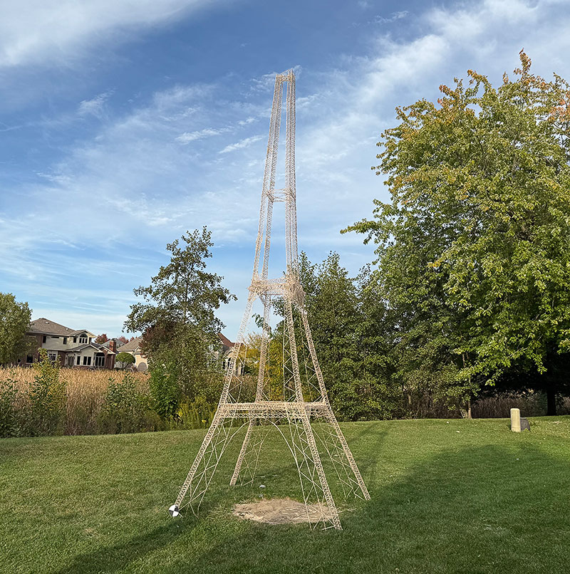 A 17.32-foot-tall Eiffel Tower made of toothpicks by Eric Klabel