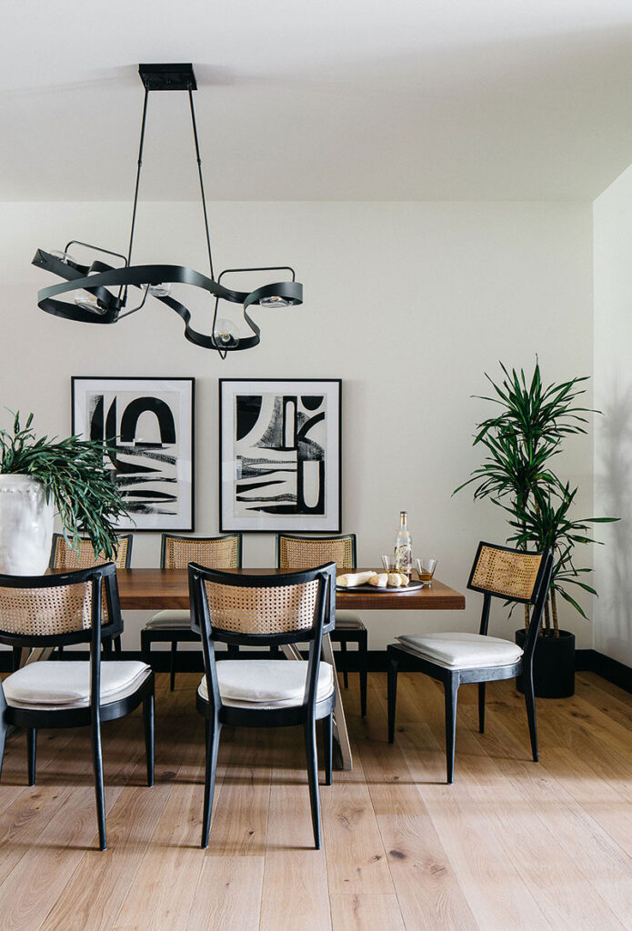 The dining room area in the Geneva home