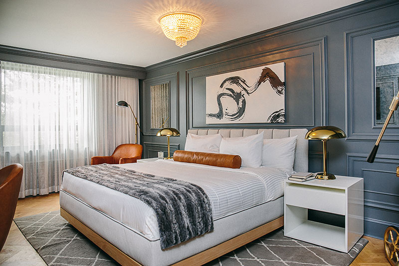 Inside a hotel room at The Drake Oak Brook