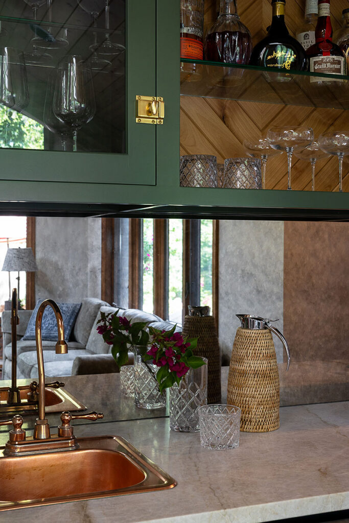 The kitchen bar area in the Downers Grove home