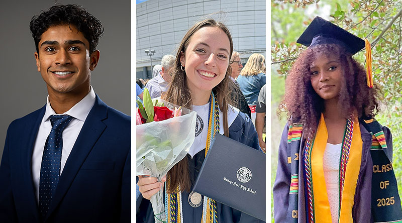 Devan Girish, Brooke White, and Diorite Ilengero, recipients of scholarships provided by the Community Foundation of Fox River Valley