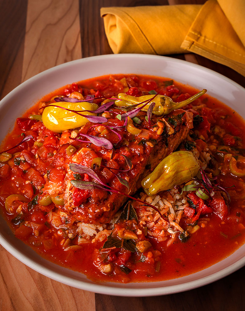 Salmon a la Veracruzana at Fonda de Paula