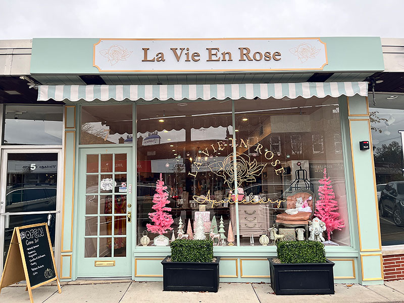 Outside La Vie En Rose Apothecary