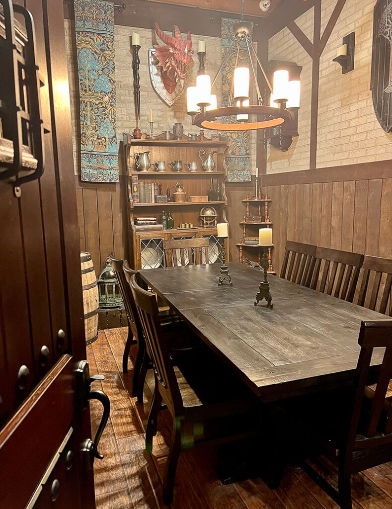 The tournament room table at The Wandering Dragon Game Shoppe