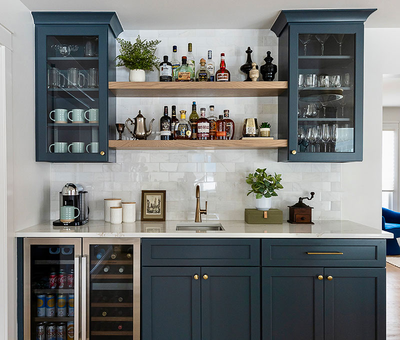 The beverage counter in the Naperville home