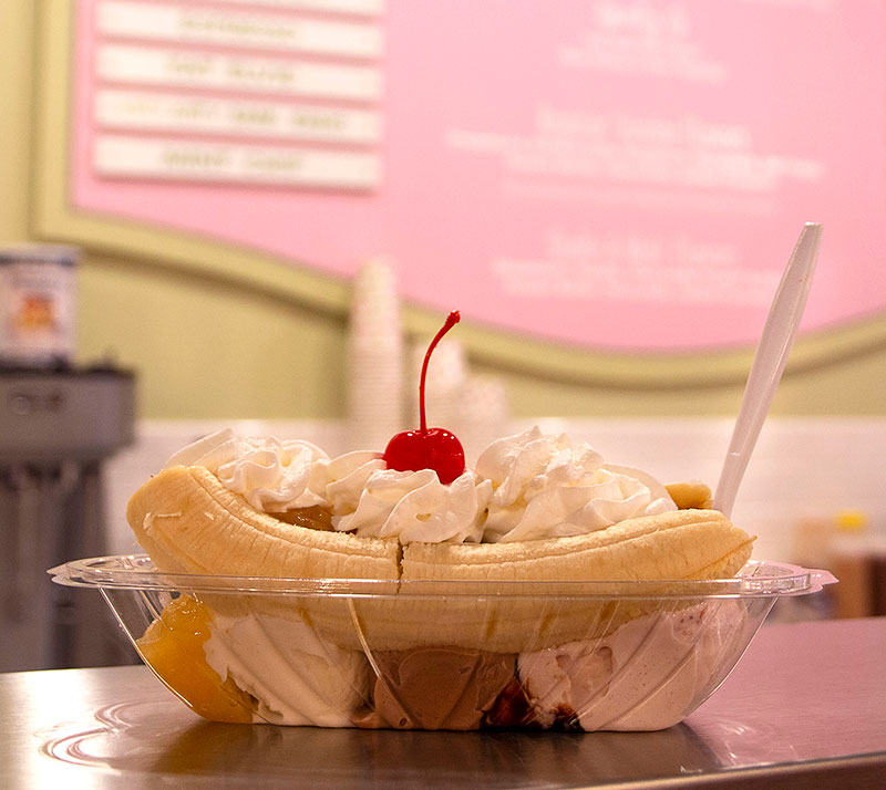 A banana split from Hazel Marie’s