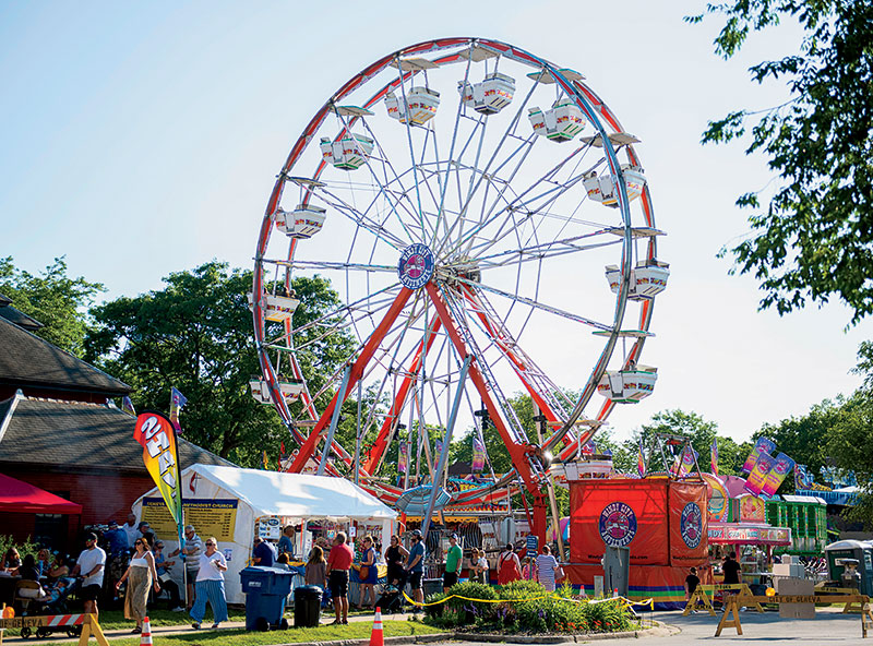 A Ferris wheel at Geneva’s Swedish Days