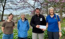 The Cress Creek Garden Club of Naperville also awarded $25,000 in community donations to 13 local nonprofits, including (pictured from left) College of DuPage for its Continuing Education special needs department in vocational skills//horticulture; Conservation Foundation, supporting preserving open land and providing fresh food to food pantries; and NAMI DuPage, which helps individuals and their families experiencing mental health challenges. The club also awarded scholarships to seven local students.