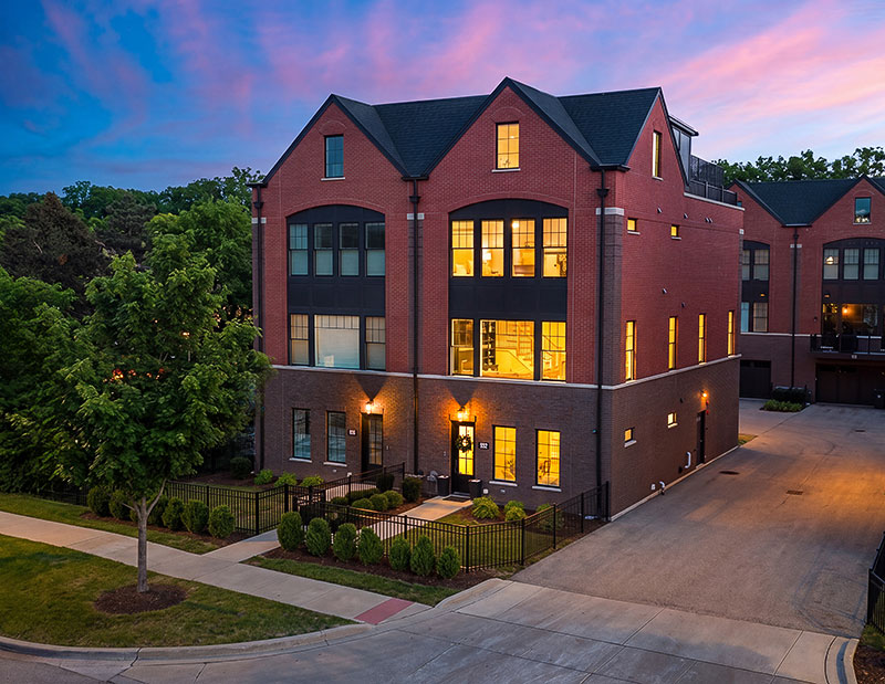 Outside the Naperville townhome