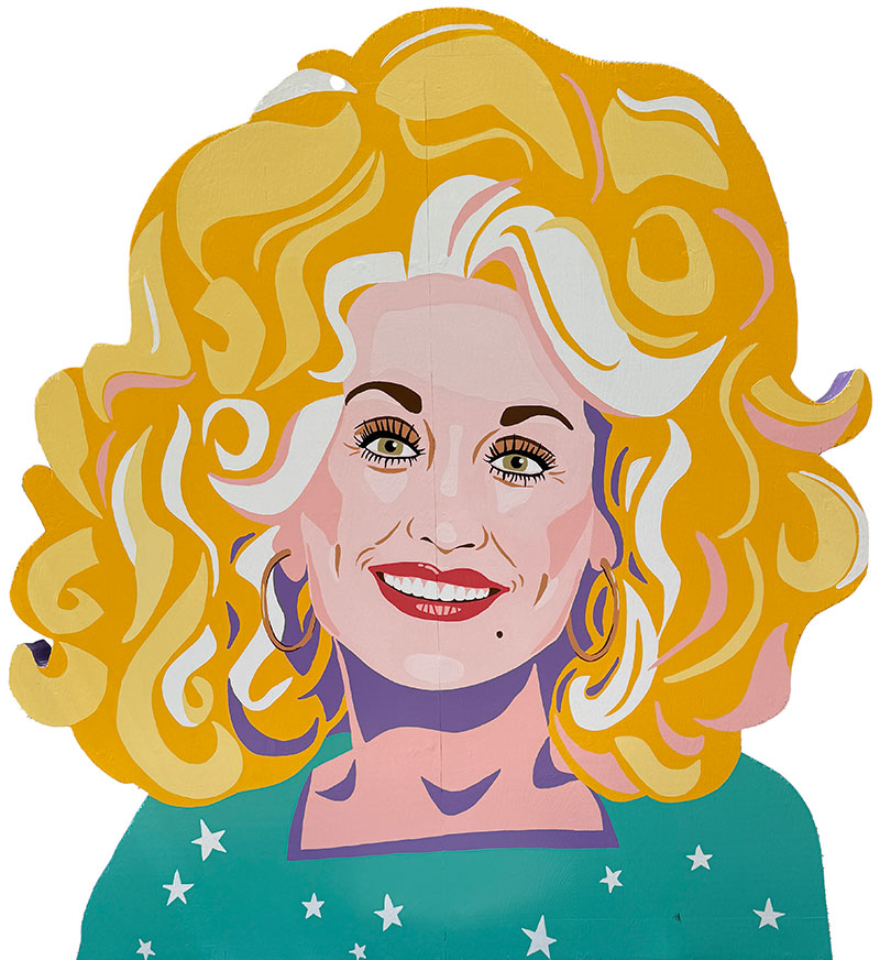 A painting of Dolly Parton