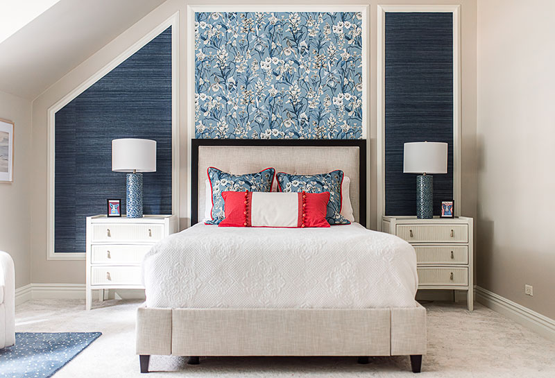 The guest room in the Geneva home