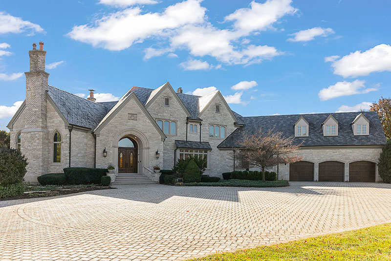 Outside the Naperville estate