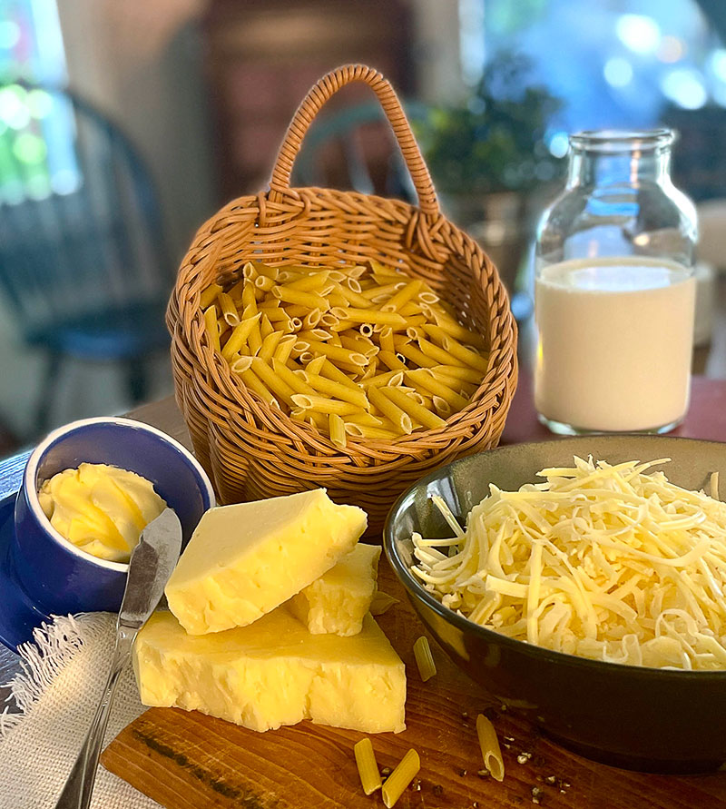 Ingredients for Monticello Macaroni Pie