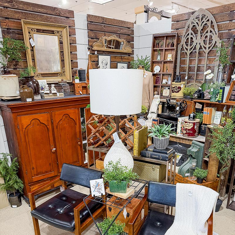 A variety of furniture and decor at The Rustic Fox