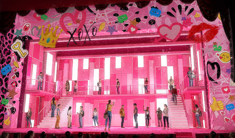 A set rendering for Paramount Theatre’s upcoming production of ‘Mean Girls’